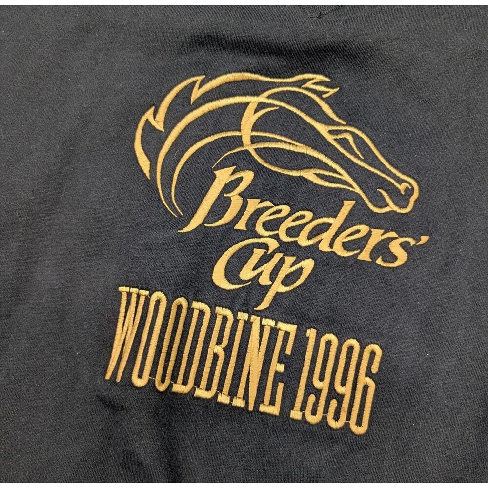 Vintage 1996 Woodbine Race Track Breeders Cup Black Sweater - Picture 2 of 6